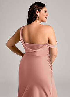 Azazie Madelyn Bridesmaid Dresses Rosette Mermaid One Shoulder Stretch Satin Convertible Dress image14