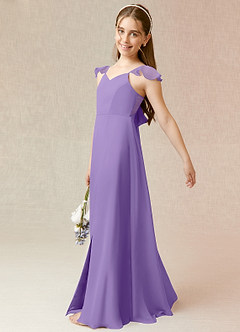 Azazie Everett Junior Tahiti A-Line Chiffon Dress image3