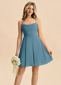Azazie Bear Junior Bermuda A-Line Pleated Chiffon Dress image1