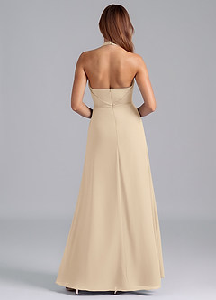 Azazie Odie Bridesmaid Dresses Champagne A-Line Chiffon Dress image2