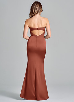 Azazie Olea Bridesmaid Dresses Auburn Mermaid Strapless Stretch Satin Convertible Dress image4
