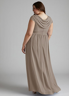 Azazie Organa Bridesmaid Dresses Taupe A-Line Pleated Chiffon Dress image10