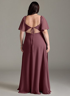 Azazie Chloe Brautjungfernkleider A-Linie Herzausschnitt Chiffon Kleid Sangria image8
