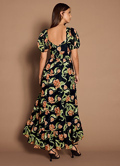 Leslie Black Multi Midi Dress image6