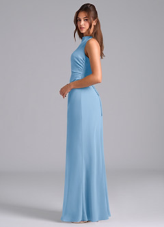 Azazie Evadne Suknie dla druhen Osłona Pofałdowany Szyfon Do ziemi Sukienka image6