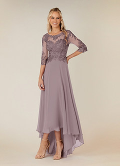 Azazie Monza Mother of the Bride Dresses Dusk A-Line Lace Chiffon Dress image1