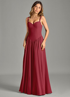 Azazie Evadina Suknie dla druhen Linia A Gorset Szyfon Do ziemi Sukienka image4