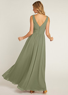 Azazie Pierrette Bridesmaid Dresses Pistachio A-Line Pleated Chiffon Dress image2