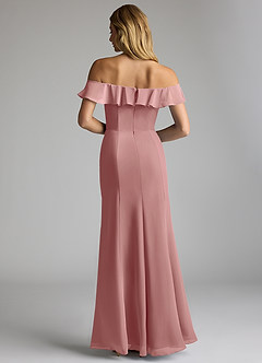 Azazie Sophie Bridesmaid Dresses Dusty Rose A-Line Off the Shoulder Chiffon Convertible Dress image3
