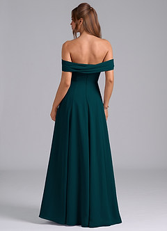 Azazie Almina Bridesmaid Dresses Pine A-Line Off the Shoulder Chiffon Convertible Dress image2