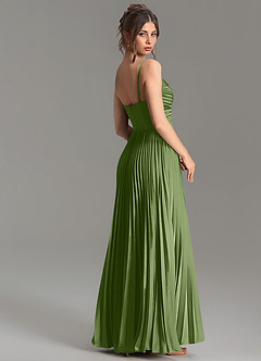 Azazie Blake Bridesmaid Dresses Juniper A-Line Pleated Stretch Satin Dress image2
