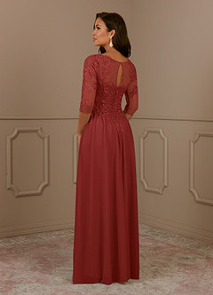 Azazie Harriet 신부의 어머니 드레스 A라인 망사 바닥 길이 드레스 image4