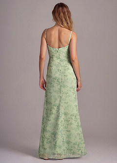 Azazie Saige Bridesmaid Dresses Green Fern Floral A-Line Off the Shoulder Chiffon Convertible Dress image8