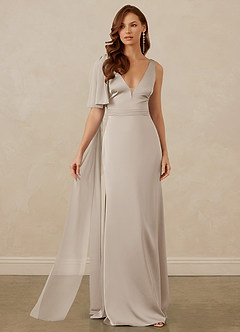 Christian Siriano Bridal for Azazie 1011 Bridesmaid Dresses Frost Mermaid Bow Stretch Satin Dress image6