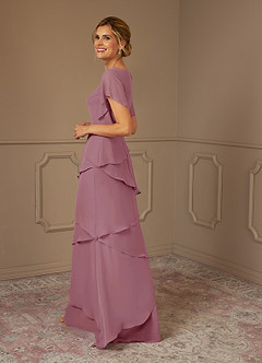 Azazie OHara Mother of the Bride Dresses Vintage Mauve A-Line V-Neck Chiffon Dress image5