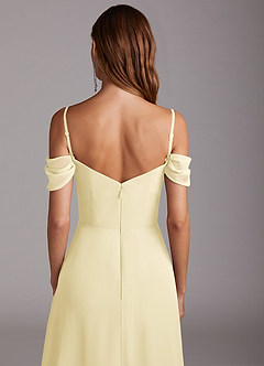 Azazie Marley 신부 들러리 드레스 A라인 오프 더 숄더 쉬폰 바닥 길이 드레스 image9