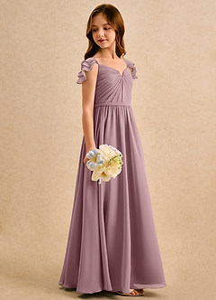 Azazie Meimei Girls Formal Flower Girl Klänningar Klä A-Line i Chiffong Plisserad image4