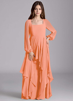 Azazie Clara Junior Sunset A-Line Blouson Chiffon Dress image5