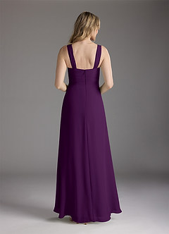 Azazie Weisz Mother of the Bride Dresses Grape A-Line Square Neckline Pleated Chiffon Dress image12