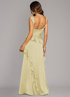 Azazie Sloane Bridesmaid Dresses Lemon Sorbet A-Line Sweetheart Neckline Stretch Satin Dress image2