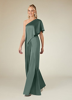 Azazie Hagretta Mother of the Bride Dresses Sea Moss Jumpsuit/Pantsuit Stretch Satin Dress image4