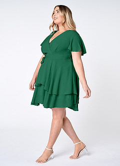 Downright Darling Dark Emerald Ruffled Short Sleeve Mini Dress image12