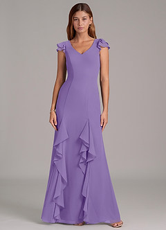 Azazie Nessa Bridesmaid Dresses Tahiti A-Line Chiffon Dress image3