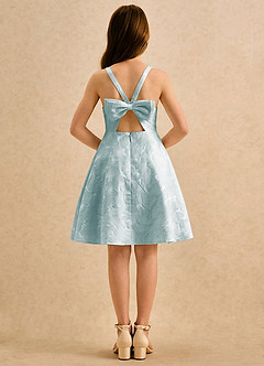 Azazie Peppy Girls Formal Flower Girl Dresses French Porcelain A-Line Bow Floral Jacquard Dress image6