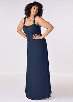 Barbie ♥ Azazie Bridesmaid Dresses Dark Navy A-Line Sweetheart Neckline Chiffon Dress image8