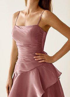Nicola Roz Rochie de bal din satin cu volane, linie A image7