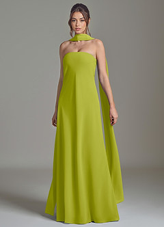 Azazie Ilana Bridesmaid Dresses Lemongrass A-Line Strapless Chiffon Dress image3