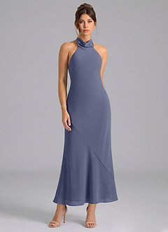 Azazie Velli Bridesmaid Dresses Stormy Mermaid High Neck Chiffon Dress image5