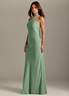 Azazie Doretta Bridesmaid Dresses Matcha Mermaid Pleated Chiffon Dress image4