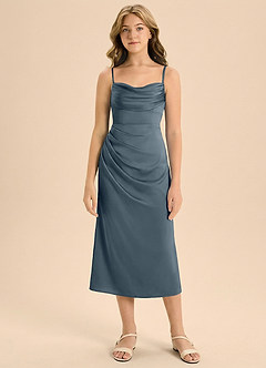 Azazie Mai Junior Klä av Tubklänning i Stretch Satin Plisserad image3