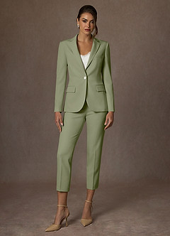 front Kennedy Pistachio Structured Stretch Dress Pants