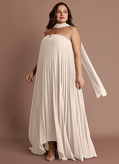 Nahla Cream Allover Pleated Maxi Dress image11