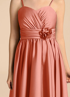 Azazie Catalina Junior Klä av A-Line i Stretch Satin Älskling Halsringning image8