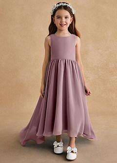 Azazie Pip Flower Girl Dresses Dusty Rose A-Line Sleeveless Chiffon Dress image1