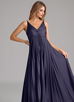 Azazie Raychelle Bridesmaid Dresses Stormy A-Line Pleated Stretch Satin Dress image7