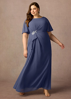 Azazie Rain Mother of the Bride Dresses Stormy Sheath Beaded Chiffon Dress image10