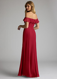 Azazie Sophie Bridesmaid Dresses Scarlet A-Line Off the Shoulder Chiffon Convertible Dress image5
