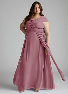 Azazie Organa Bridesmaid Dresses Vintage Mauve A-Line Pleated Chiffon Dress image7