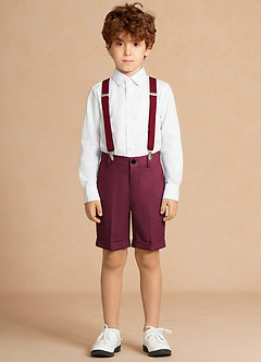 front Finn Burgundia Chłopięcy 3-częściowy kombinezon z krótkimi spodenkami