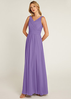 Azazie Pierrette Bridesmaid Dresses Tahiti A-Line Pleated Chiffon Dress image3