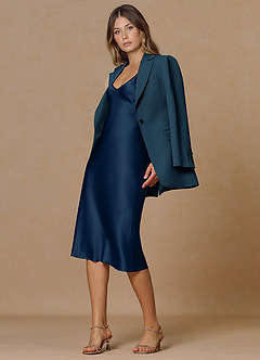 front Rowan Dark Navy Refined Weave Performance 2-Piece Suit