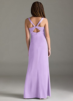 Azazie Mero Junior Lilac Mermaid Pleated Stretch Satin Dress image5