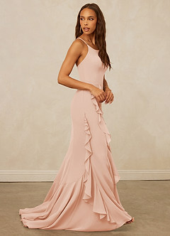 Christian Siriano Bridal for Azazie 1006 Bridesmaid Dresses English Rose Mermaid Ruched Chiffon Dress image5