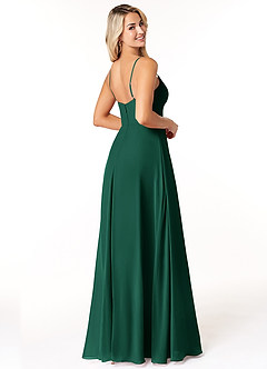 Azazie Moira Bridesmaid Dresses Emerald A-Line Scoop Chiffon Dress image5