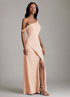 Azazie Madelyn Bridesmaid Dresses English Rose Mermaid One Shoulder Chiffon Convertible Dress image5