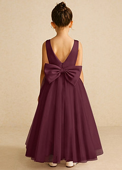 Azazie Pumpkin Abiti da Ragazza di Fiori Abito A-Line in Tulle Convertibile Cabernet image6